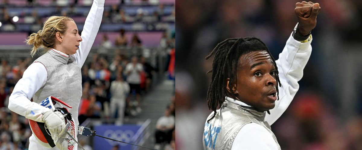 Enzo Lefort et Pauline Ranvier du Cercle d'escrime Melun Val de Seine (CEMVS) au JO 2024