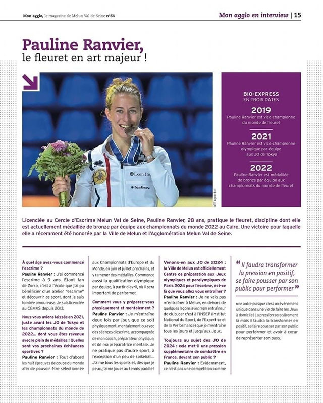 Article de Melun Val de Seine consacré à Pauline Ranvier.